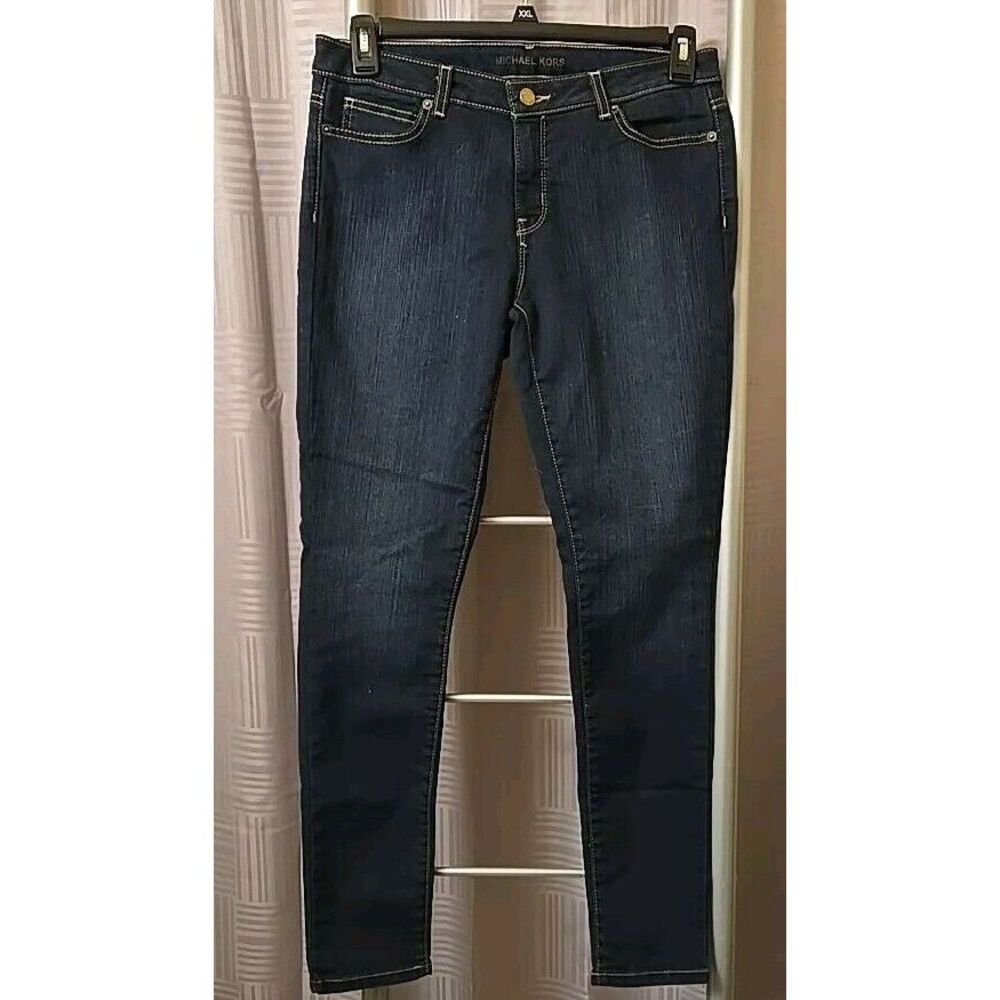 Michael Kors Jeans Womens Dark Blue Size 8 Mid Rise Stretch Cotton Blend